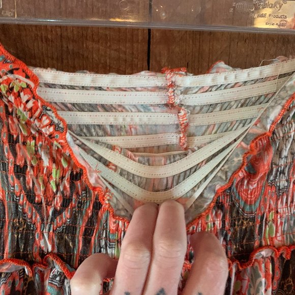 Orange Strapless Bandeau Maxi Psychedlic Paisley - Picture 4 of 5